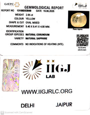 2.95/CT Natural Yellow Sapphire With Govt Lab Certificate-13108D53949